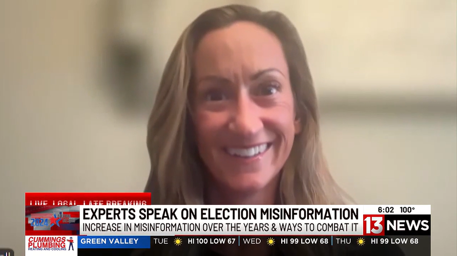 An expert speaking about misinformation on the News station KOLD 13